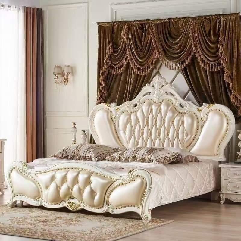 Victorian Style Off-white Color Bed (TF/BD/014)